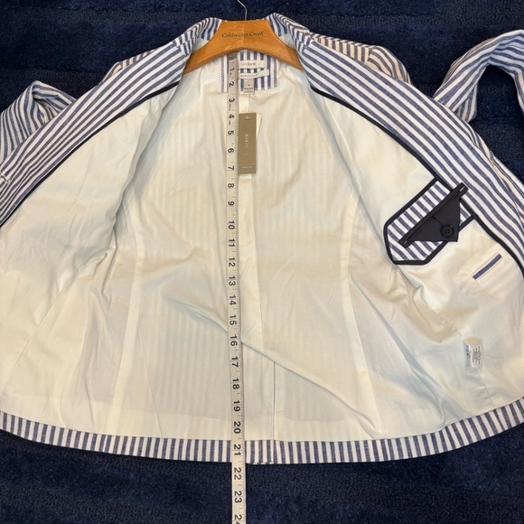NWT J Crew Schoolboy Striped Linen Blazer blue white size 4 - Picture 9 of 10